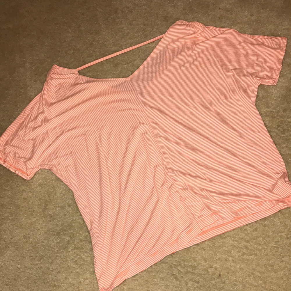 Orange and White Stripped T